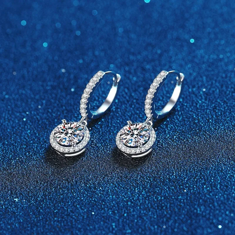 1 Carat Moissanite Stud Earrings – 925 Sterling Silver Luxury Diamond Look