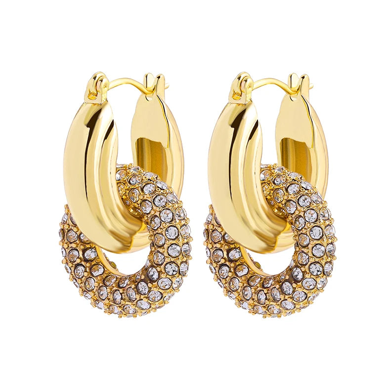 Amorexya U-Shape Gold Huggie Earrings