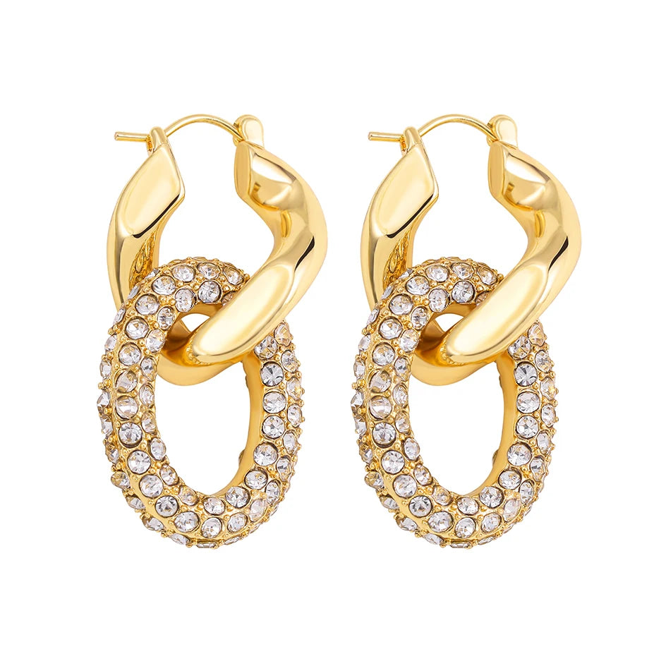 Amorexya U-Shape Gold Huggie Earrings