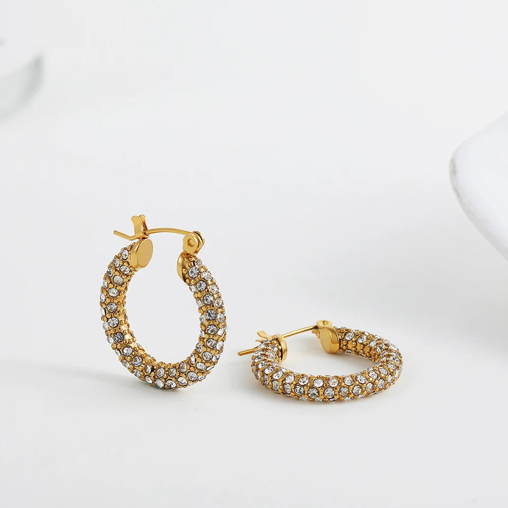 Amorexya U-Shape Gold Huggie Earrings