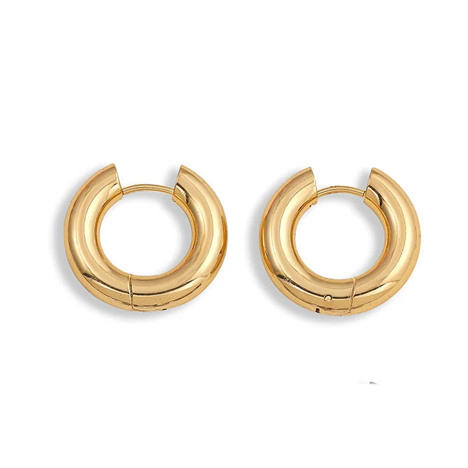 Amorexya U-Shape Gold Huggie Earrings