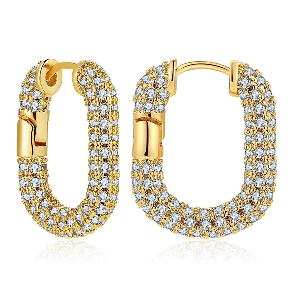 Amorexya U-Shape Gold Huggie Earrings
