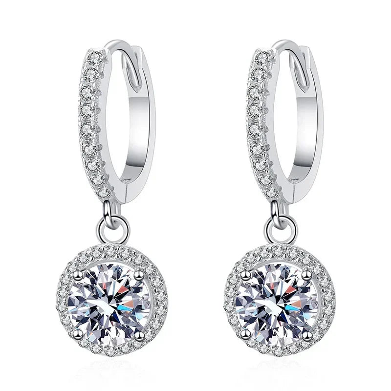 1 Carat Moissanite Stud Earrings – 925 Sterling Silver Luxury Diamond Look