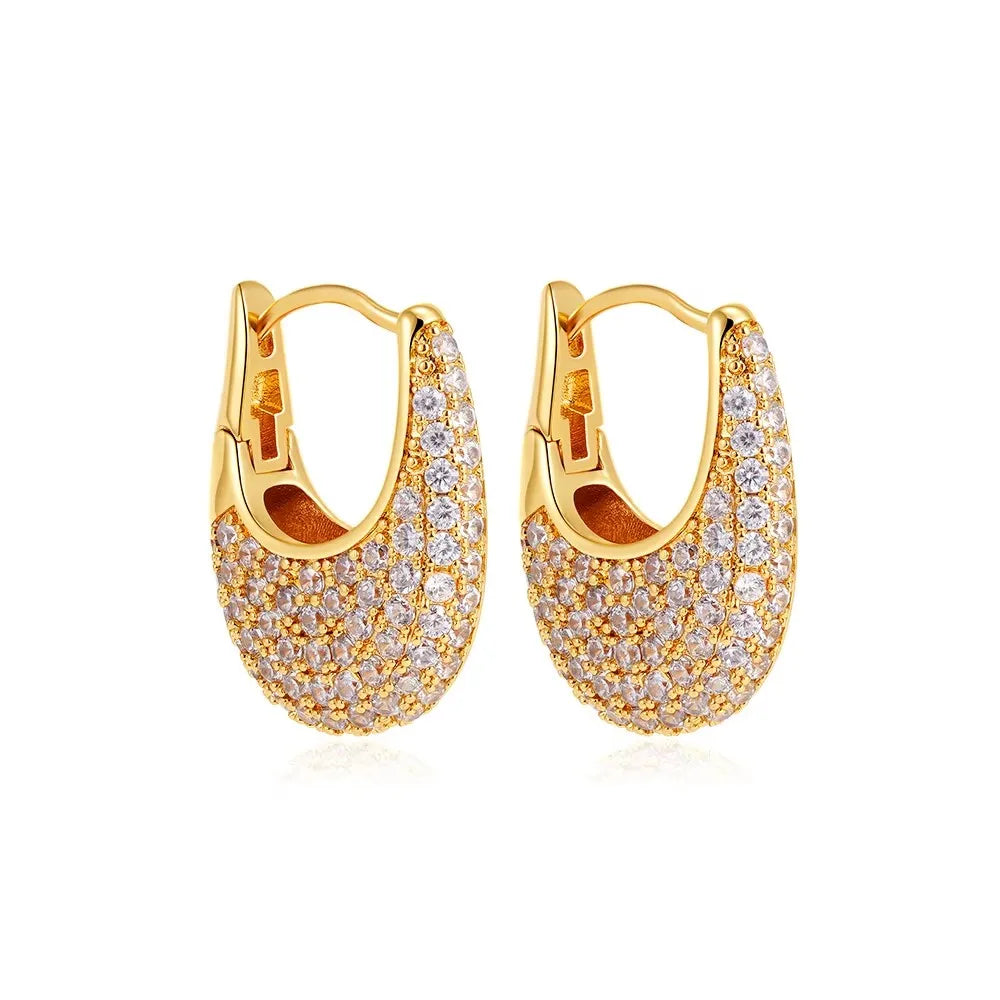 Amorexya U-Shape Gold Huggie Earrings