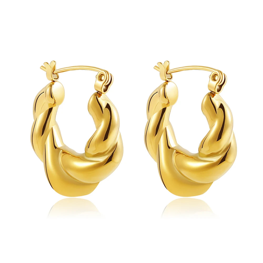 Amorexya U-Shape Gold Huggie Earrings
