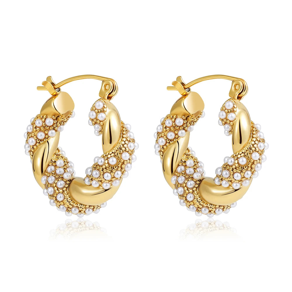 Amorexya U-Shape Gold Huggie Earrings