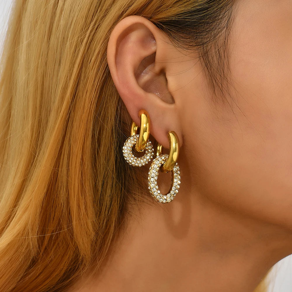 Amorexya U-Shape Gold Huggie Earrings