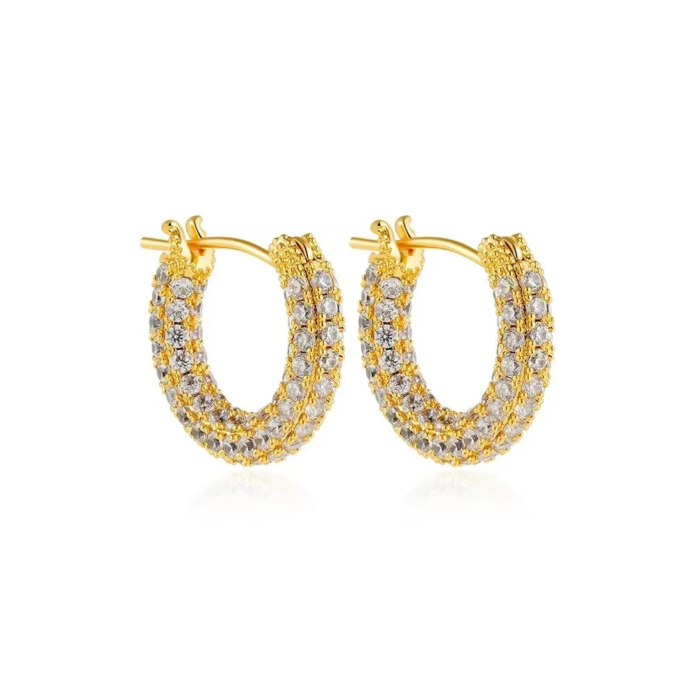 Amorexya U-Shape Gold Huggie Earrings